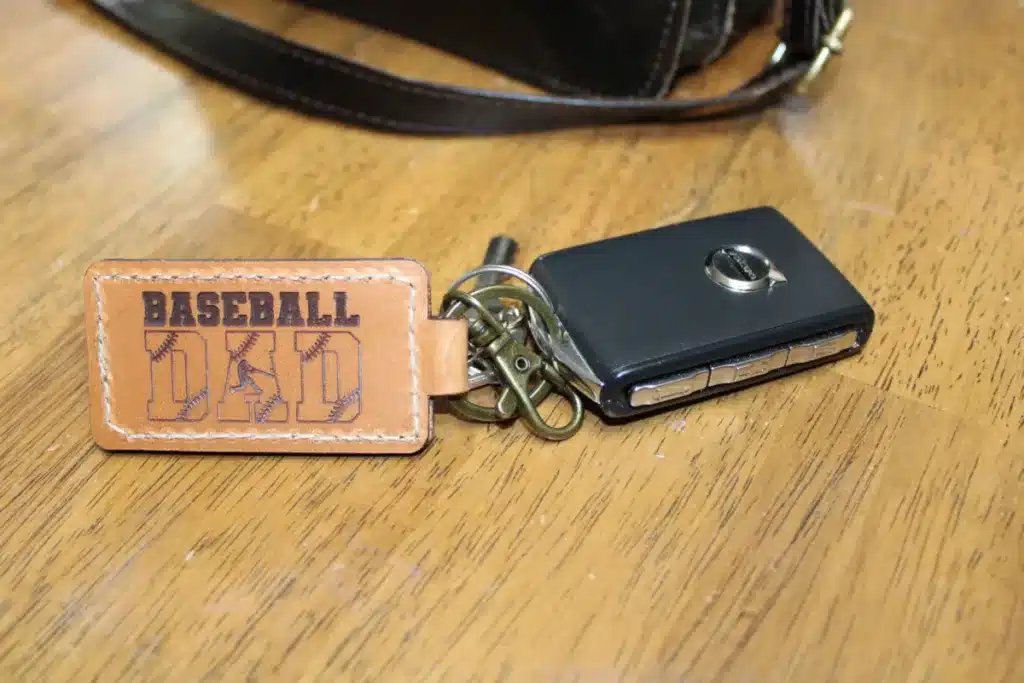 custom engraved leather keychain