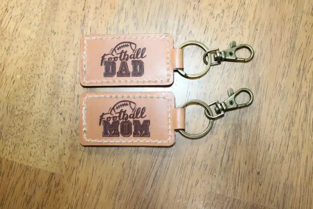 custom engraved leather keychain